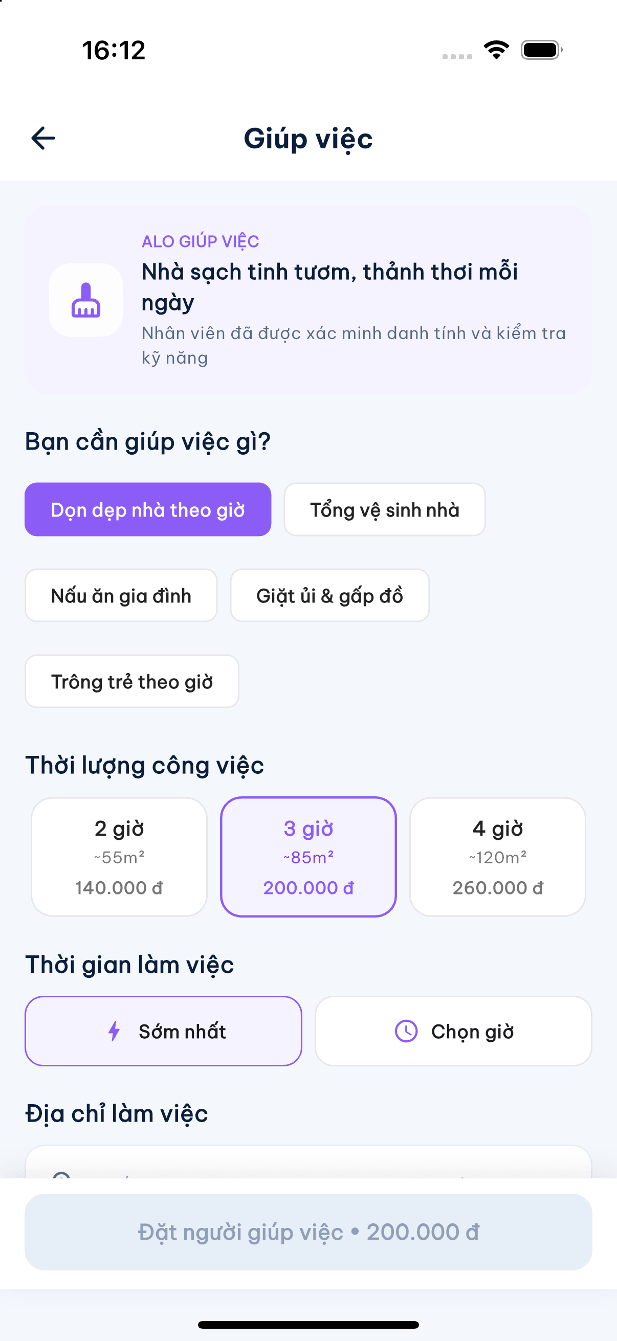 Màn hình đặt người giúp việc theo giờ trên iPhone 16 Pro